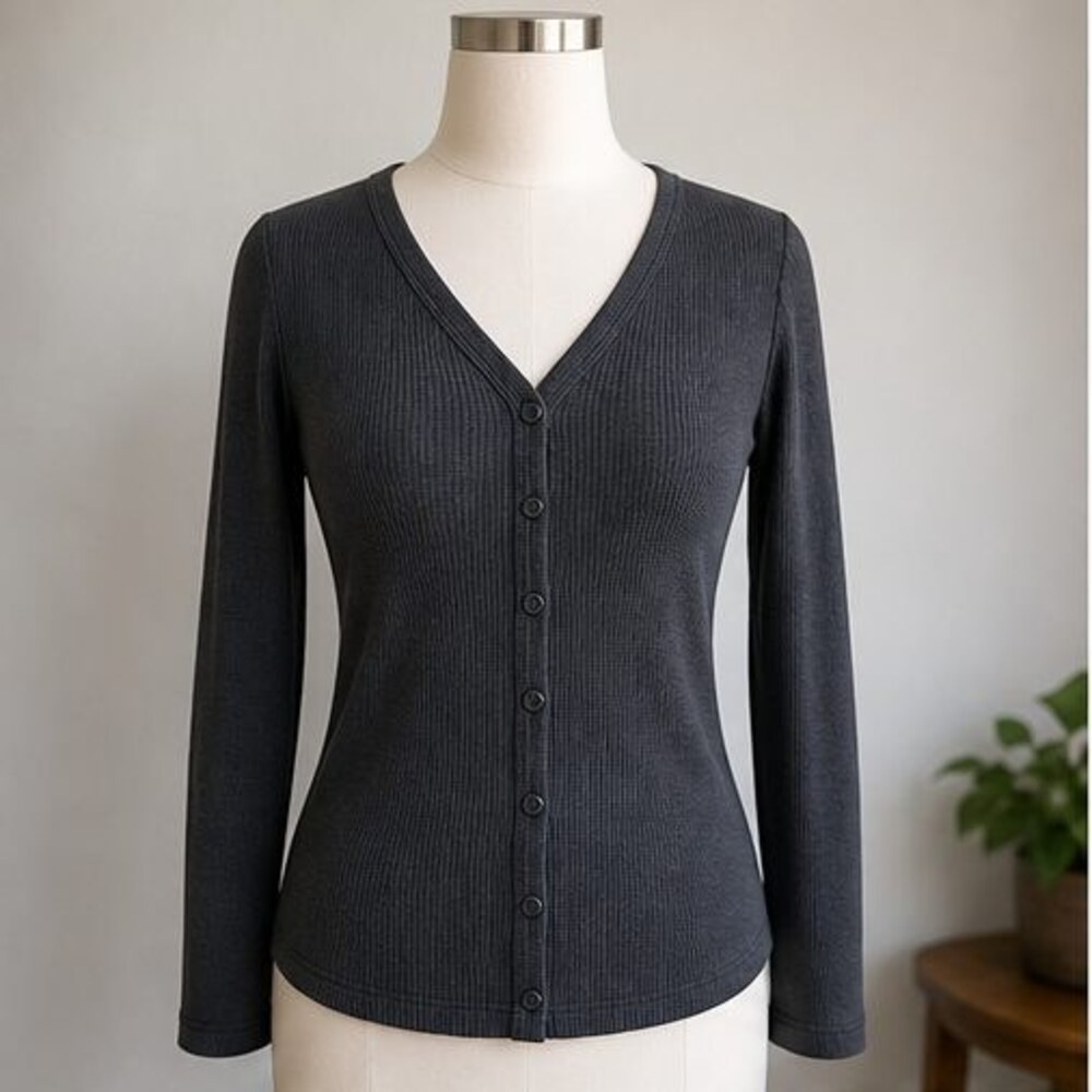 Charcoal Ruffle Blouse